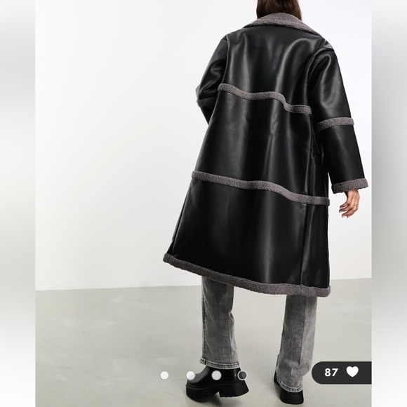 Faux shearling leather jacket NWOT - Picture 5 of 14